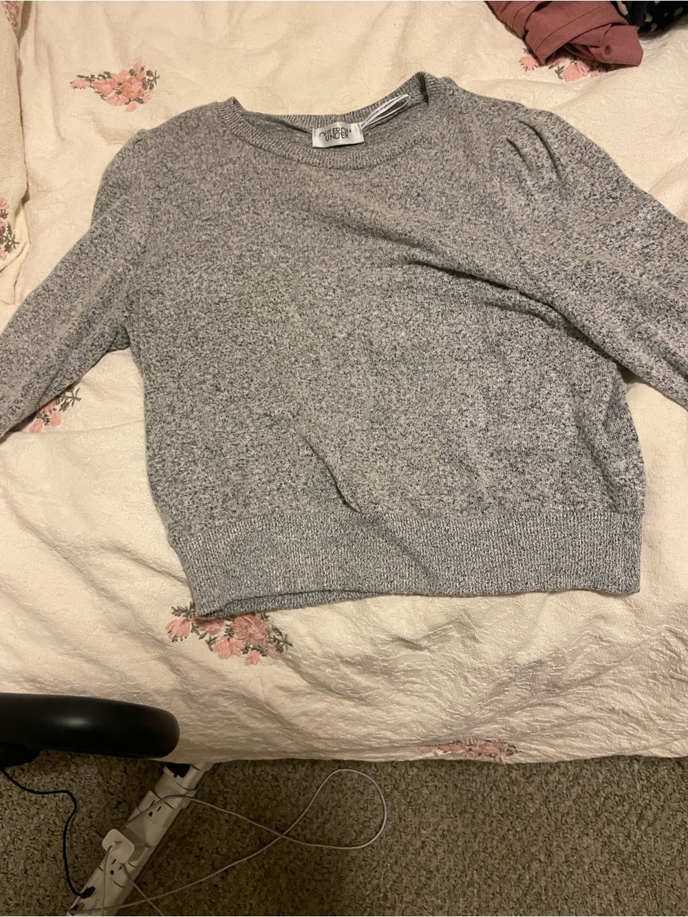 Urban Outfitters cropped Heather Gray Crewneck Sweater